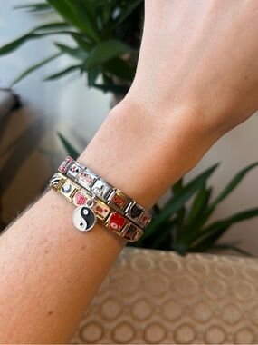 Custom silver Italian charm bracelet ♡